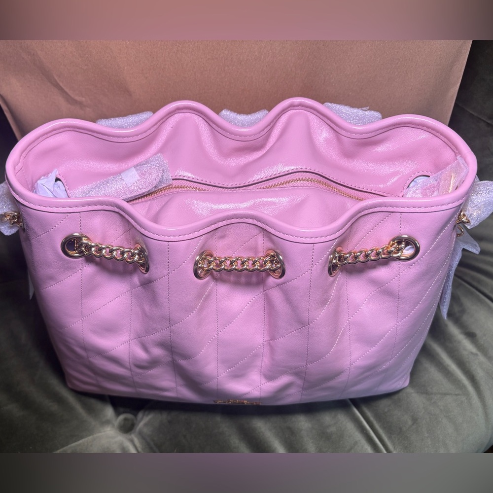 Coach Evelyn Shoulder Bag With Quilting In Pink - Picture 12 of 16